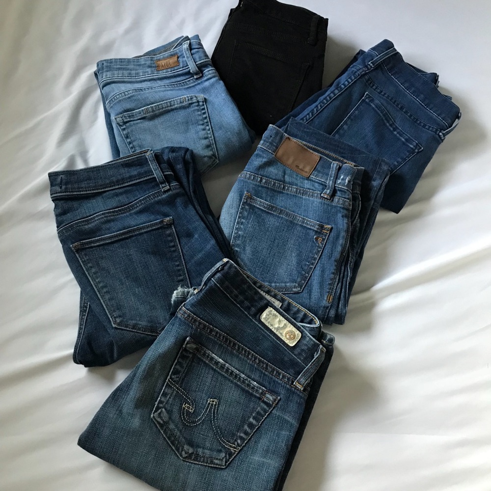 Paige, AG, Gap, Madewell, Mott & Bow Size 24 & 25